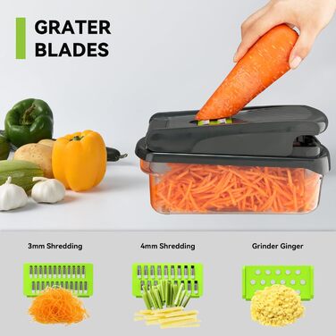 Ручний набір для нарізки овочів Romon 15 в 1: кубики, стрічки, соломка, слайси