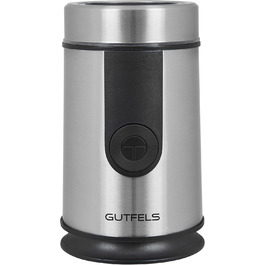 Електрична кавомолка GUTFELS COFFEE 5010, 50 г, нержавіюча сталь, з віконцем, SAFE-CLOSE