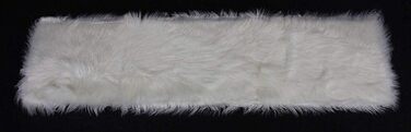 Table runners, faux fur, sizes and variations, tablecloth, center table runner (cream white, 30x120 cm)