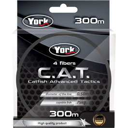 Braided Line York C.A.T. Catfish Wels Wallerschnur 300m 0.40-0.50mm 4-Ply Spool