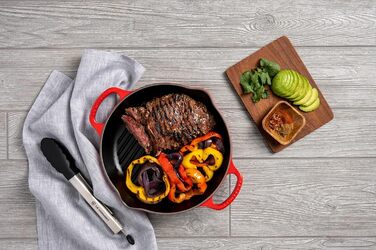 Чавунна гриль-сковорода Le Creuset Signature, квадратна, 26 см, для всіх типів плит, індукційна, 2,86 кг, колір Марсель