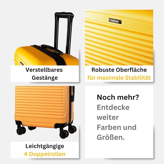 NOWI® Валіза-кофр для ручної поклажі 55x40x20 см, 34л, зелений, підходить для Ryanair, Lufthansa та інших авіакомпаній