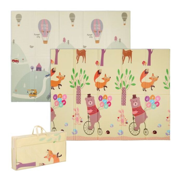 Relaxdays Play Mat - Street and Animal Motif, Foldable