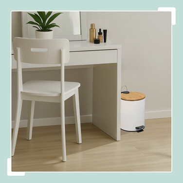Relaxdays 2-Piece Bathroom Set with Waste Bin & Toilet Brush