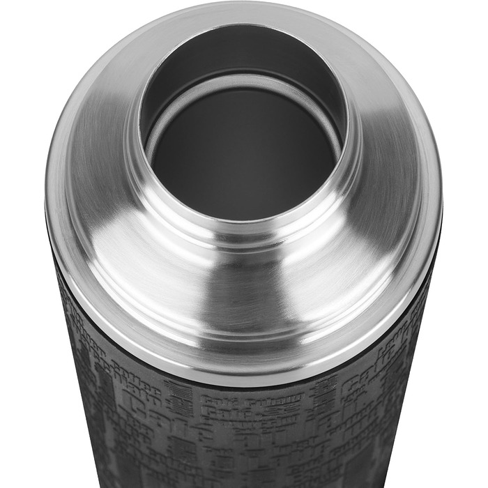 Emsa Senator Insulated Flask 515714 | Capacity: 1.0 L | 100 percent leak-proof | Silicone seal | Safe Loc closure | 12h hot or 24h cold | Black