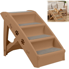 Сходинки для собак Aufun: 4 сходинки, до 50 см, для собак та котів, складані, для ліжка/дивану, коричневі