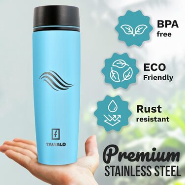 Термокружка Tavialo 460 мл, нержавіюча сталь, пудрово-рожевий колір, для кави та напоїв