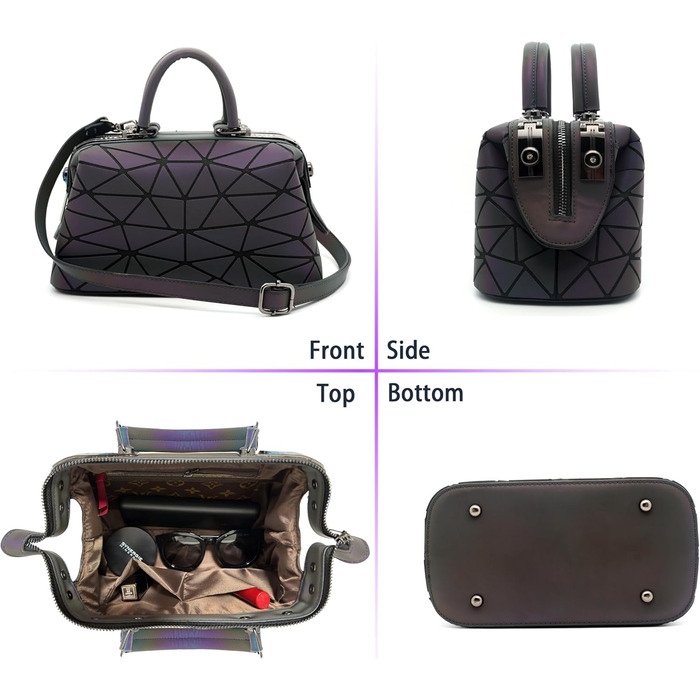 Геометричний гаманець жіночий світловідбиваючий, сумка через плече голографічна Geometrisches Portemonnaie (Cb-05)