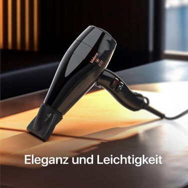 Професійний фен Valera Swiss Silent Jet Light 7500 Ultrablack: потужний мотор PM-Pro, 2000 Вт, іонізація, 6 температурних режимів
