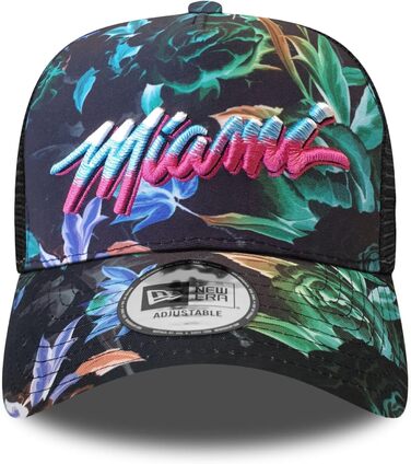 Кепка New Era Miami Heat NBA регульована бейсболка Snapback Trucker 9Forty, універсальний розмір (Trucker-Heat-Black#28450)