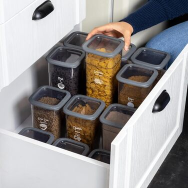 Airtight Food Storage Containers with Lids, Set of 24 Storage Containers, Kitchen Organizer Boxes, BPA Free, Kitchen Storage & Organization for Cornflakes, Flour, Cereal