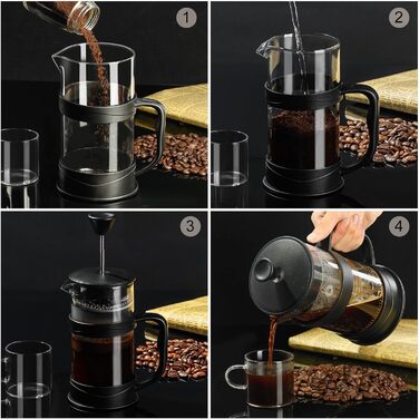 Френч-прес ParaCity для кави, 500 мл: нержавіюча сталь, термостійке скло, холодний спосіб заварювання, ідеальний для дому та подорожей