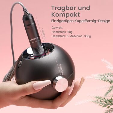 Електричний набір для манікюру та педикюру Delanie з фрезером 35000 об/хв (6 в 1) для гелю, полігелю, акрилу - сірий