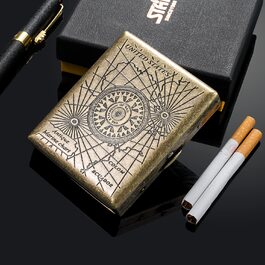 Металеве тютюноприладдя для 20 сигарет: стильний футляр для сигарет для чоловіків та жінок, подарунок