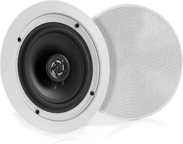 Pyle 13 см Вбудована Bluetooth акустика для стелі та стін, 150 Вт, 2-смуговий стерео динамік з твітерами, плаский дизайн, для домашнього кінотеатру