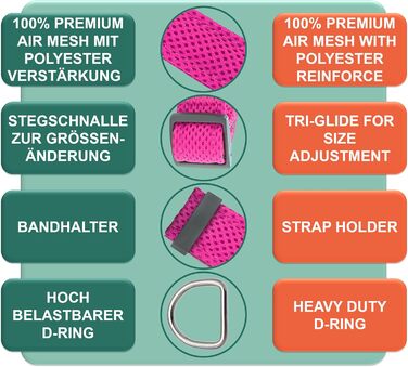 Преміум нашийник для собак DEY Air Mesh | Регульований | для малих, середніх та великих собак | багато кольорів та розмірів | нашийник для собак та котів | нашийники для собак | нашийник для цуценят | Рожевий, M [M/L] - 2,5 x 34-49 см Рожевий