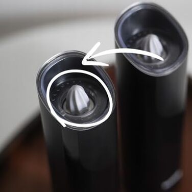 Набір для солі та перцю Gravity, 2 шт., LED-підсвічування, регулювання помелу, 85 мл, елегантний чорний колір