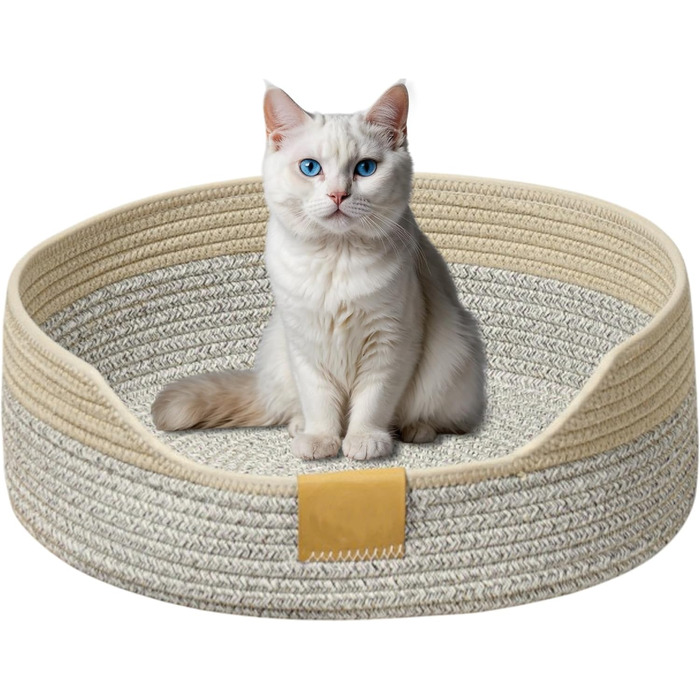 Тканинне ліжко для котів, 40 см, складаний кошик-гніздо, дихаюче ліжко для тварин, стійке до подряпин, універсальне ліжечко для кошенят (S, сірий хакі)