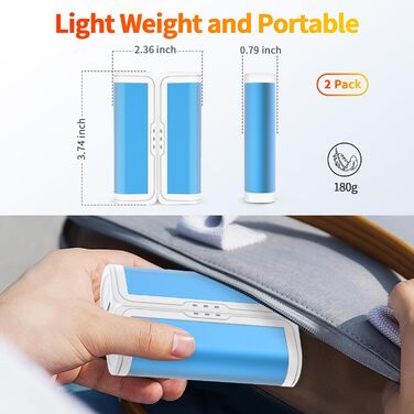 Електричні грілки для рук 2 шт. - багаторазові, USB, з 3 режимами нагріву, для дітей та жінок (блакитні)