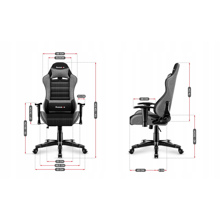 Ігрове крісло Huzaro Ranger 6.0, тканина, чорно-сіре