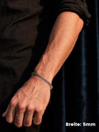 Чоловічий браслет Bestyle з нержавіючої сталі, ланцюг панцир, ширина 5/7/9/12.5 мм, срібний/чорний/золотий, довжина 19/21/23 см - ідеальний подарунок для чоловіків