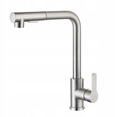Змішувач для кухні Melanstar 6103 стійкий з висувним виливом, Inox
