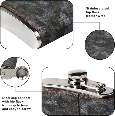 Набір фляга 260 мл з нержавіючої сталі для віскі, міні-фляга, подарунок (зелений, чорний)