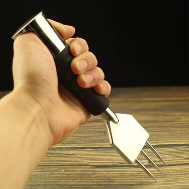 Stainless steel ice pick and three-pronged ice pick, ice crushing tool for home, kitchen, bartender, bar, cocktail, ice crusher, refrigerator freezer de-icer