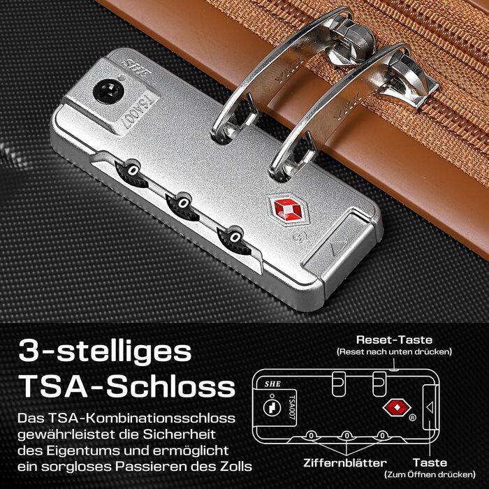 Чохол-валіза Joyway ABS, розширюваний, на 4 колесах з TSA-замком, набір (1 велика сумка, 1 косметичка, чорний, M)