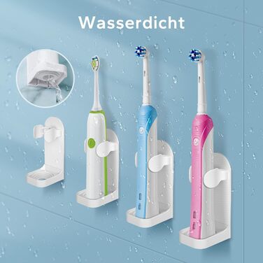 Дзеркальний тримач для електричних зубних щіток HOMMAND (2 шт.) - настінний, універсальний, білий