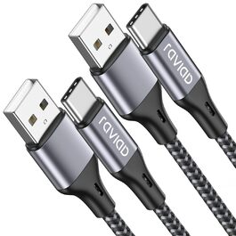 Кабель USB-C 2 шт. 1м, сірий: RAVIAD для iPhone, Samsung, Huawei, Xperia, OnePlus