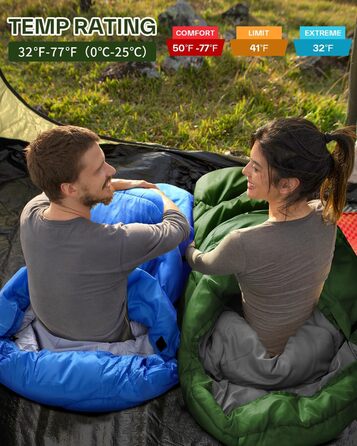 Сплячий мішок Sportneer Outdoor - ковдровий спальний мішок 3-4 сезони для дорослих, теплий спальник для кемпінгу, подорожей та активного відпочинку (200x85 см, зелений)