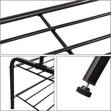 JURMERRY Clothes Rack Metal Clothes Rack Pipe Hanging Clothes Rack Heavy Duty Shelf 2-Tier Metal with Home Office Indoor, Black