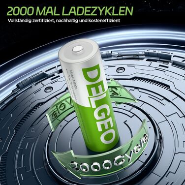 Набір акумуляторів AA 1.5V Li-ion 3600mWh (8 шт.) з зарядним пристроєм, перезарядні літієві батарейки
