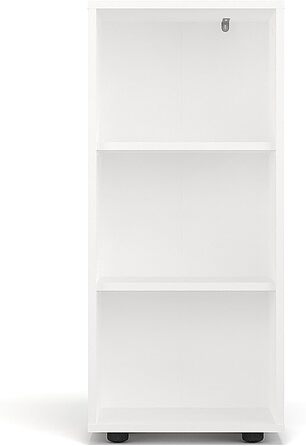 Білий книжковий стелаж KOMTO Regal 80 см, 3 полиці, регульована висота, 80x90x24 см, для книг і зберігання