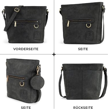 Сумка через плече Berliner Bags Siena Vintage з натуральної шкіри, сіра. Жіноча сумка-месенджер