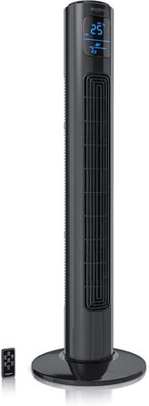 Turmventilator Brandson ECO Silent з DC-двигуном: 12 швидкостей, таймер, пульт ДУ, енергозбереження, колір чорний