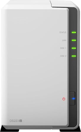 Synology DS223J - 2-байтовий NAS для дому, білий, 0TB