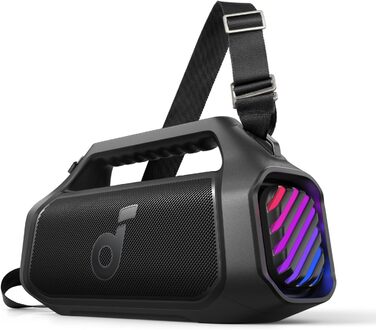 Soundcore Boom 2 Plus: Портативна Bluetooth колонка з RGB-підсвічуванням, 140W, IPX7, Power Bank, чорний