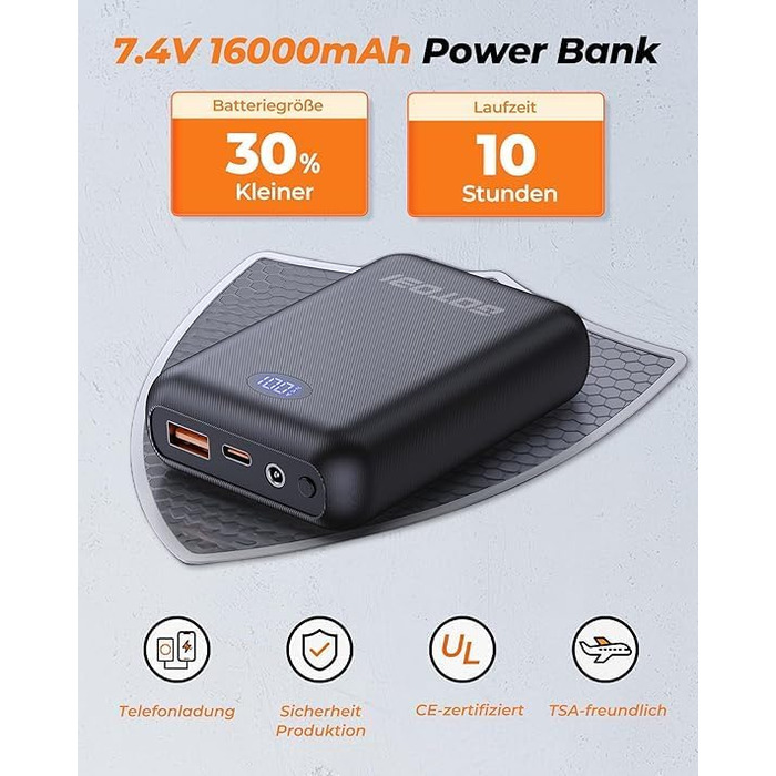 Жіночі грілки Heizwete з акумулятором 16000mAh 7,4V: 9 зон нагріву, 3 режими температури, для активного відпочинку та подорожей (білі)
