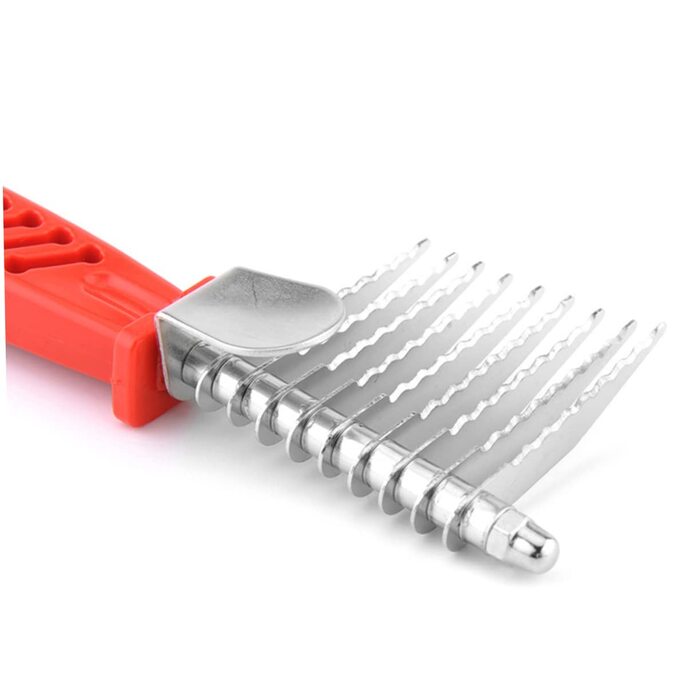 Набір гребінців для грумінгу тварин POPETPOP (3 шт.): для собак та котів, видалення шерсті, розплутування, середній розмір, червоний