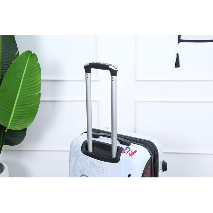 Polycarbonate Suitcase | Medium-Sized Suitcase | 20kg Suitcase | Medium-Sized Suitcase with 4 Wheels | Medium-Sized Suitcase | Rose Gold (Middle 65cm, White)