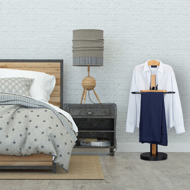 Relaxdays Butler for Men, Bamboo & Metal