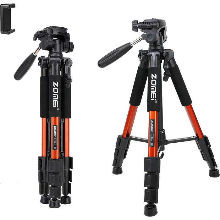 Штатив ZOMEI Q111 для камери та смартфона, алюмінієвий, 47-140 см (Orange)