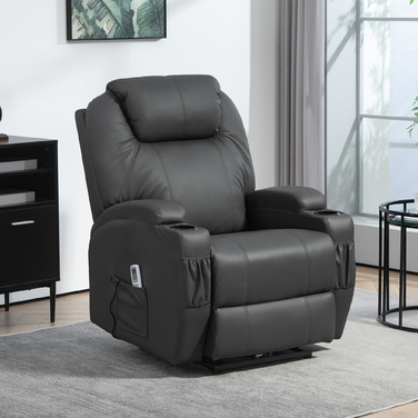 HOMCOM Recliner with Massage Function, Electric TV Recliner with Lie-Flat Function, Massage Chair with Remote Control, Cup Holder | Aosom