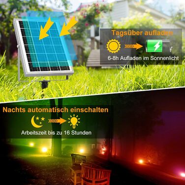 MEIKEE Solar Lights for Outdoors with Remote Control, 10 Colors, 30 Cycle Modes, Garden Lighting, Colorful, Auto ON/OFF Timer, Garden Light, IP66 Waterproof Solar Spotlights for Outdoors, Garden, Path, Trees, Balcony, 6 Pack