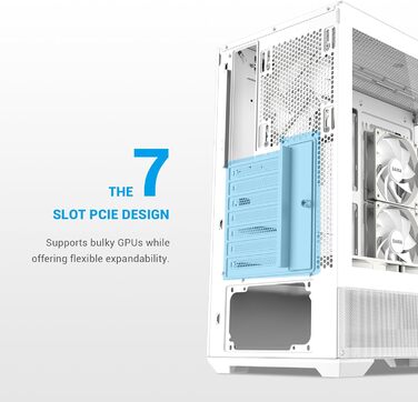 Корпус ПК SAMA V40 Mid-Tower ATX з 6 вентиляторами 120 мм ARGB PWM, подвійні панелі з загартованого скла, Dual Chamber, USB 3.1 Type-C, підтримка ATX/mATX/ITX GPU, білий колір