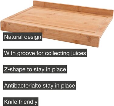 Bamboo Wood Cutting Board Work Surface, Kitchen Accessories for Cutting Bread, Meat, Fruits, and Vegetables, Brown and White, XL Large, 60x40x7 cm
