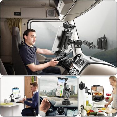 Утримувач для планшета в авто, 360° поворотний, універсальний, для iPad, iPhone, Galaxy, 4.7-12.9 дюймів