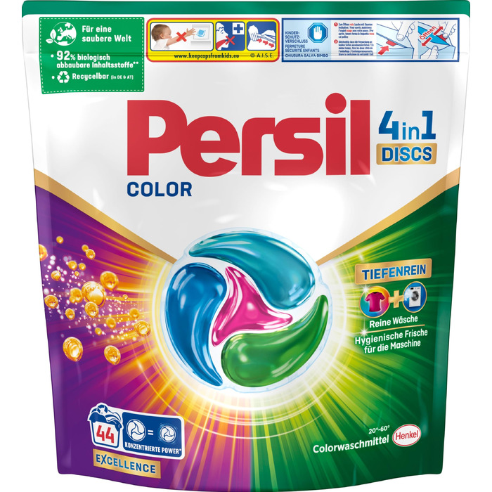 Капсули для прання Persil 4in1 Color DISCS для кольорових речей, технологія глибокого очищення, 44 шт